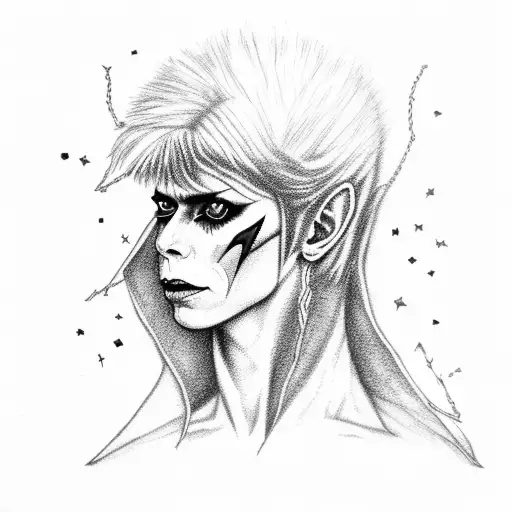 David Bowie elf, King Jareth, labyrinth chains, breaking tattoo design idea
