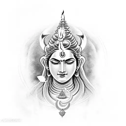 lord shiva with mantra  tattoo design idea