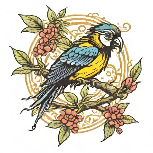 Bob Marley three little birds willow branch bee tattoo design idea