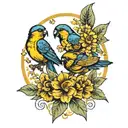 three little birds Bob Marley willow branch bee tattoo design idea