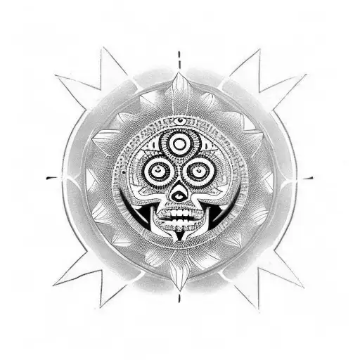 sol azteca, oracion azteca del poder tattoo design idea