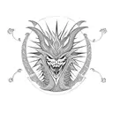 sol azteca, dragon tattoo design idea