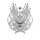 sol azteca, dragon tattoo design idea