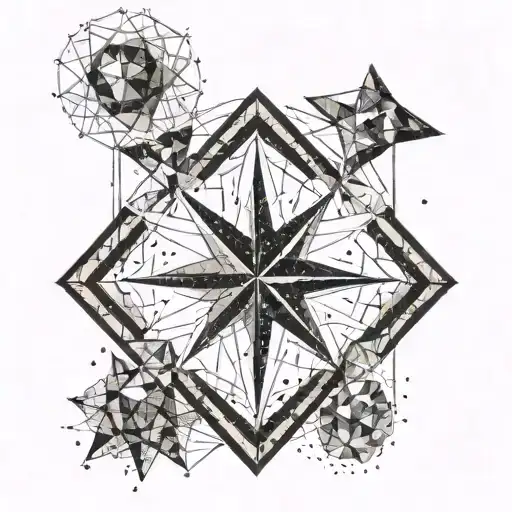 There are two stars (like glitter emoji from an iPhone, but only two) - one bigger and one smaller. The smaller one is o tattoo design idea