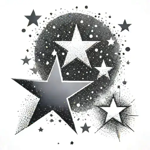 There are two stars (like glitter emoji from an iPhone, but only two) - one bigger and one smaller. The smaller one is o tattoo design idea