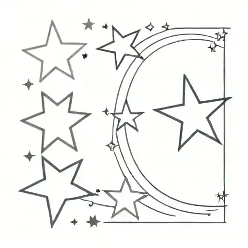 There are two stars (like glitter emoji from an iPhone, but only two) - one bigger and one smaller. The smaller one is o tattoo design idea