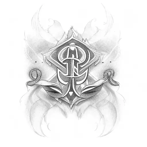 initials d and m tattoo design idea