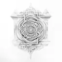 An intricate labyrinth inspired by Greek mythology tattoo design idea