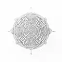 An intricate labyrinth inspired by Greek mythology tattoo design idea