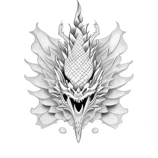 Dragon Pineapple tattoo design idea