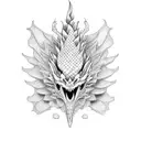 Dragon Pineapple tattoo design idea