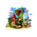 Dragon Pineapple tattoo design idea