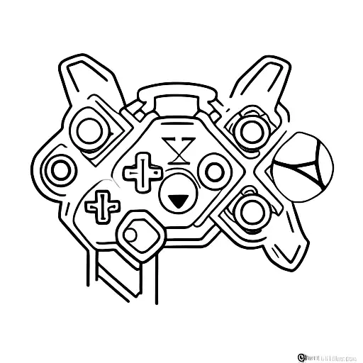 a pug playing with playstation's controller tattoo design idea