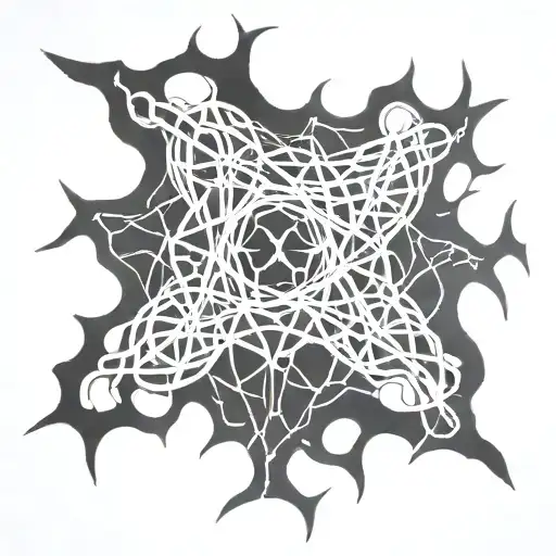 web of wyrd made from sticks tattoo design idea
