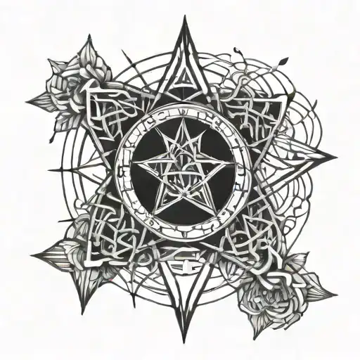 traditionelles web of wyrd tattoo design idea