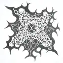web of wyrd made from sticks tattoo design idea