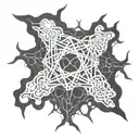 web of wyrd made from sticks tattoo design idea