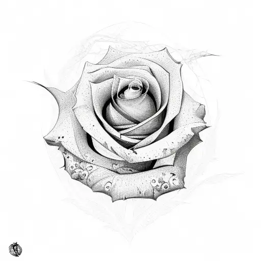 roses with spider webs tattoo design idea