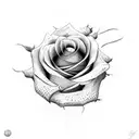 roses with spider webs tattoo design idea