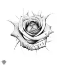 roses with spider webs tattoo design idea