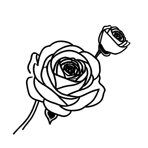 ranunculus with stems tattoo design idea