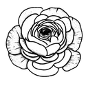 ranunculus with stems tattoo design idea