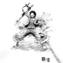 Luffy, gear second, manga design  tattoo design idea