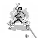 Luffy, gear second, manga design  tattoo design idea