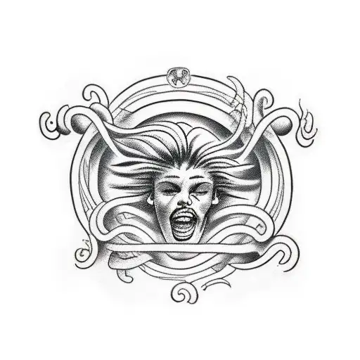 Medusa trinacria tattoo design idea