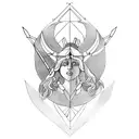 Sagittarius and north arrow  tattoo design idea