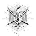 Sagittarius and north arrow  tattoo design idea