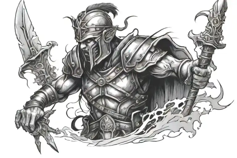 Warrior tattoo design idea