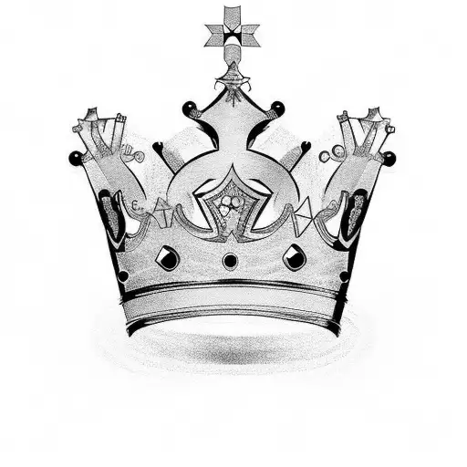 crown with name ginger embossed tattoo design idea