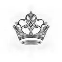 crown with name ginger embossed tattoo design idea
