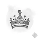 crown with name ginger embossed tattoo design idea