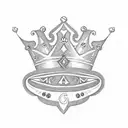 crown with name ginger embossed tattoo design idea
