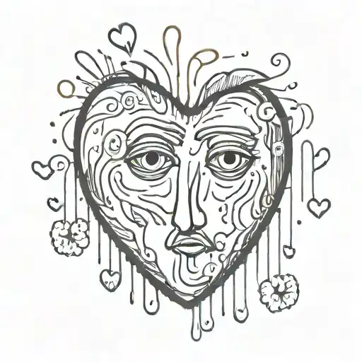 crying heart tattoo design idea