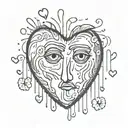 crying heart tattoo design idea