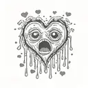 crying heart tattoo design idea