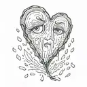 crying heart tattoo design idea