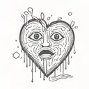 crying heart tattoo design idea