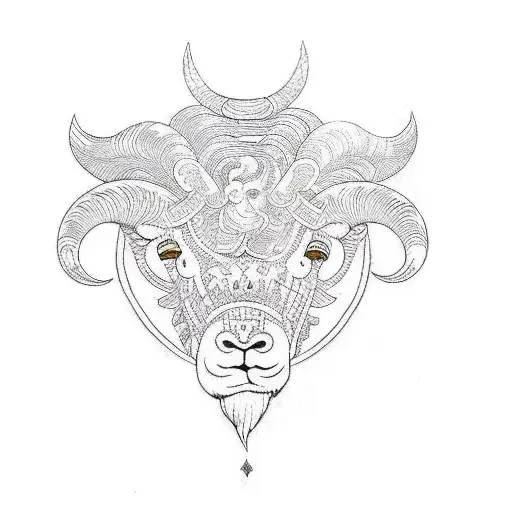 a ram's head tattoo design idea