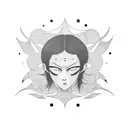 Create a minimalist tattoo inspired by one of Tomie Junji Ito's iconic characters tattoo design idea