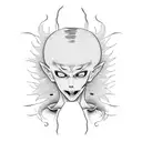 Create a minimalist tattoo inspired by one of Tomie Junji Ito's iconic characters tattoo design idea