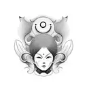 Create a minimalist tattoo inspired by one of Tomie Junji Ito's iconic characters tattoo design idea