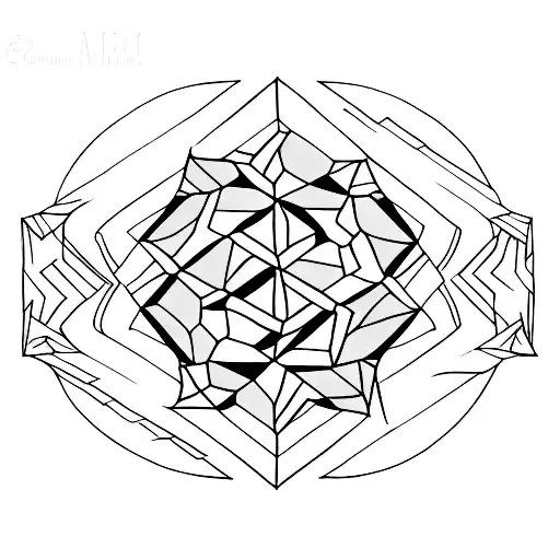 A minimalist tattoo showcasing a redwood tree and geometric shapes tattoo design idea