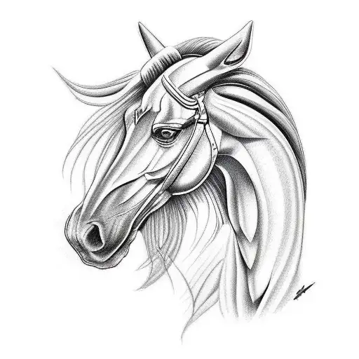 Ford Mustang outline tattoo design idea