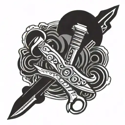 ring spanner and hair clipper tattoo design idea