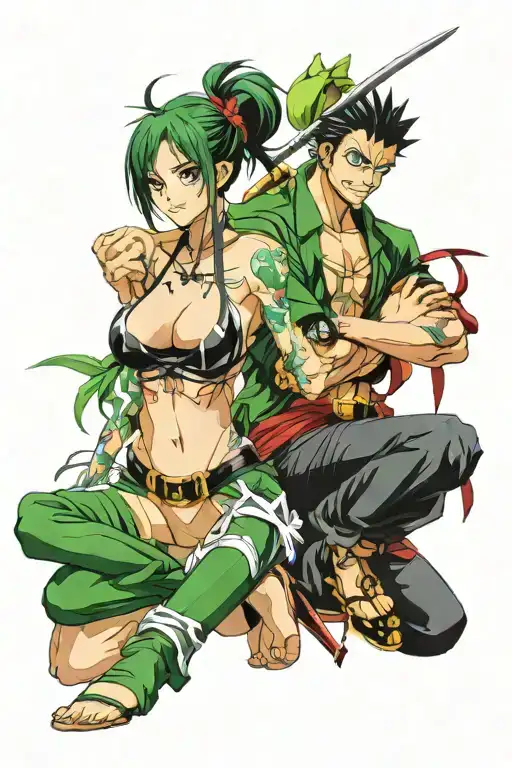 highschool dxd akeno himejima sexy and one piece zoro roronoa tattoo design idea