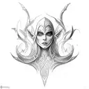 elven dagger tattoo design idea
